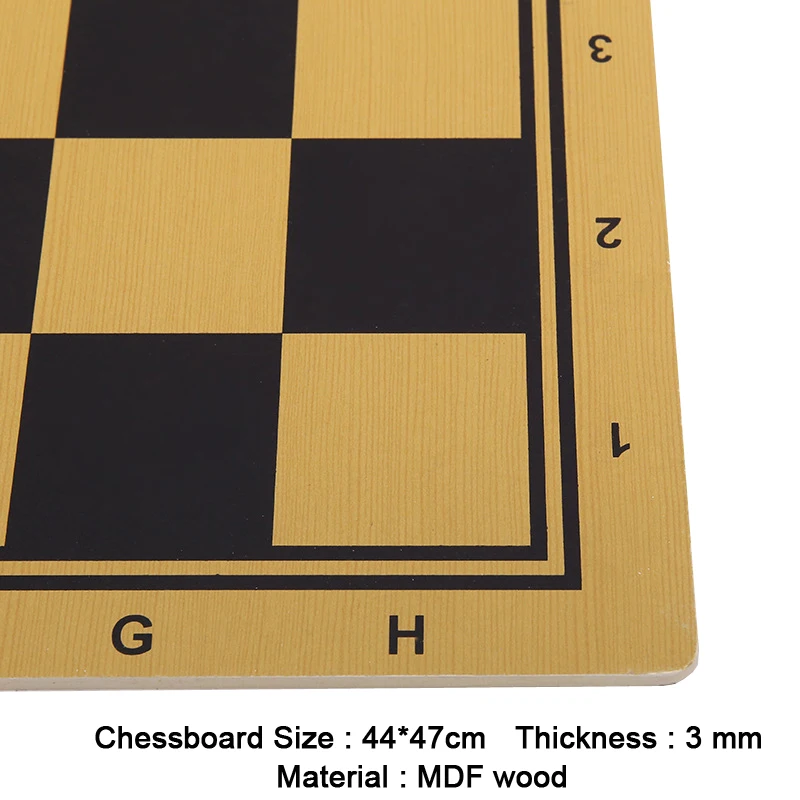 MDF Wood Chessboard Backgammon and Chess Game Board 44*47cm Chessboard 47*47 mm Checker for Family Chess Board Game