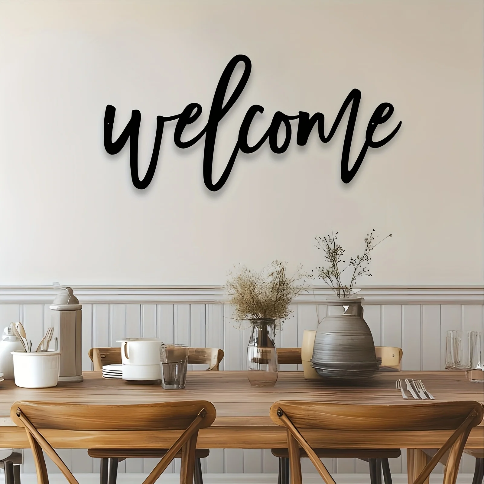 CIFBUY Welcome Sign Metal Wall Art Vintage Tin Sign Rustic Farmhouse Door Sign For Front Porch Indoor Home Decoration Plaque