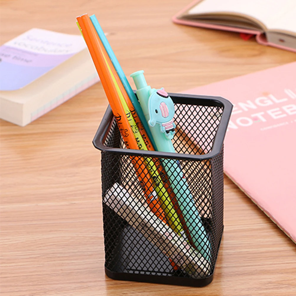 

2 Pcs Holder Stationery Cuboid Cuboid Pen Holder For Home Iron Mesh Container for Office Home Hollow Design ganiser Gift