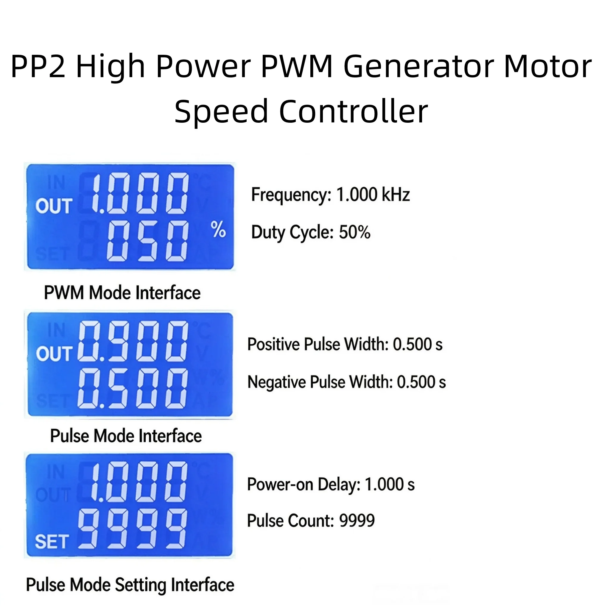 PP2 High Power PWM & Pulse Generator Module LED Dimmer Motor Speed Controller Solenoid Valve Timing Cycle Delay Start