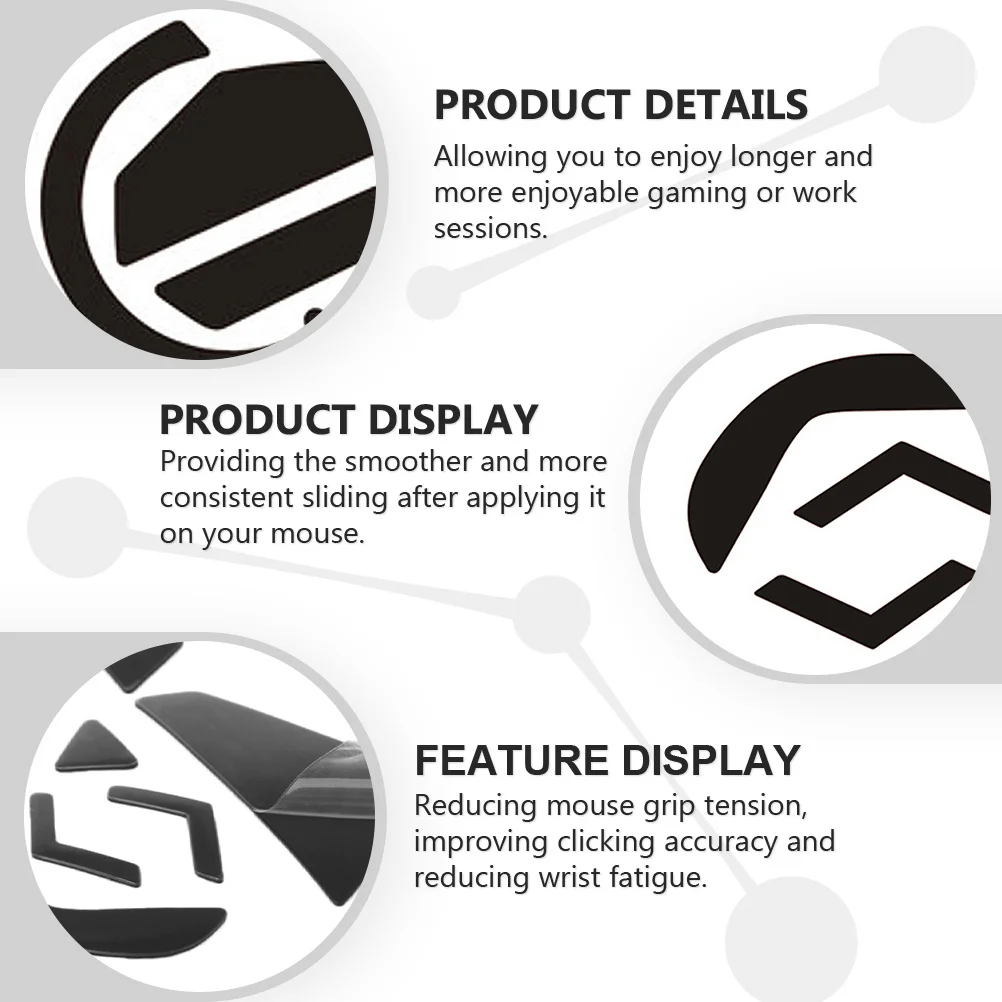 

2Sets Mouse Feet Wireless Skate Replacement for G502 Gaming Mouse Smooth Glide Accurate Click Computer Accessory