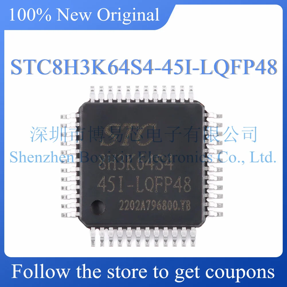 Nieuw STC8H3K64S4-45I-LQFP48.Original Product.LQFP-48