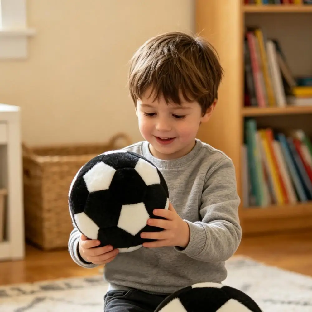 Colorful Soccer Plush Toy Hand Rests for Kids Soft Stuffed Animal Pillow Boys Cuddle Buddy Birthday Christmas Gift