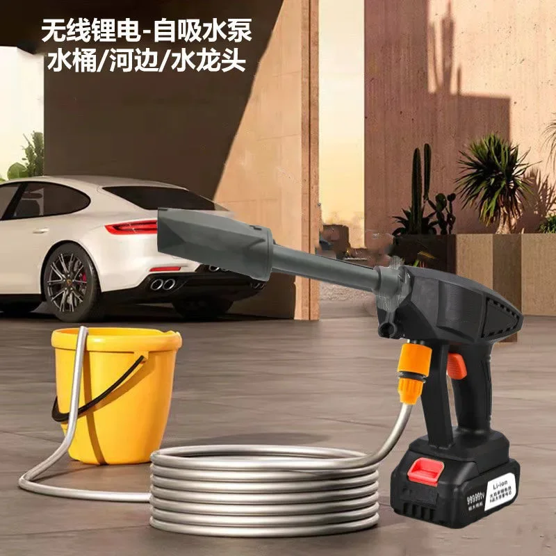 300W Wireless Cleaning Machine High pressure Spray Gun Household Portable 48VF 68VF Lithium Battery Car Washing Tool 21V