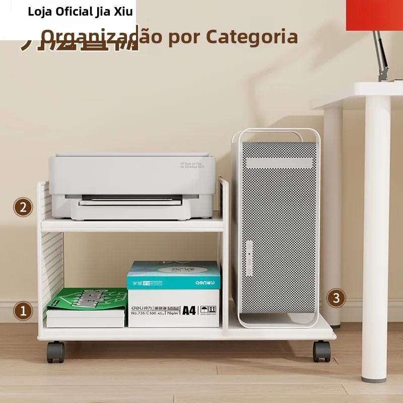 office-floor-standing-multi-layer-mobile-storage-rack-document-holder-computer-main-box-support-bracket-metal-material