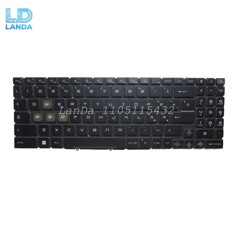 لكل مفتاح RGB الخلفية الولايات المتحدة المملكة المتحدة FR GR SP RU IT لوحة المفاتيح ل MSI Pulse 16 17 AI C1V C1VGKG C1VFKG الإنجليزية الولايات المتحدة الألمانية الفرنسية أسود جديد