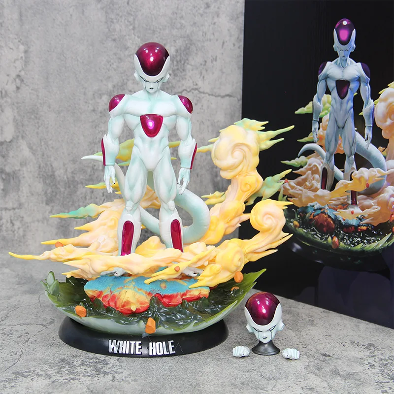 31cm Ml Fourth Form Frieza Dragon Ball Anime Figure Double Head Swap Standing Posture Model Desktop Decoration Children Toy Gift