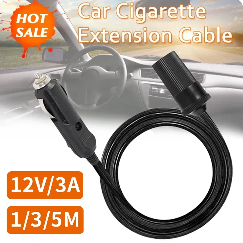 Automotive electrical cigarette lighter plug extension cable Power base adapter Automotive extension cable 1/3/5m line CE