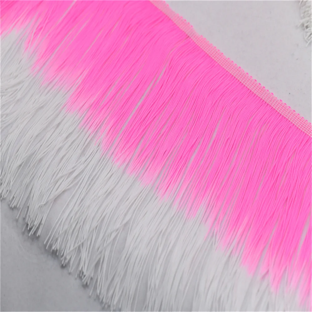 20cm Fringe Tassel Latin Trimming Dip Dye Omble Rayon Macrame Lace Samba DanceWear Trimming Sewing Trims mixed color