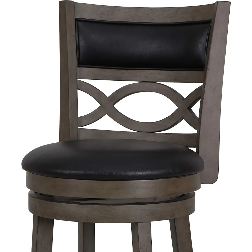 Manchester Pub Height Swivel Bar Stools, Set of 2, 29-Inch, PU Upholstered Seat & Back Rest