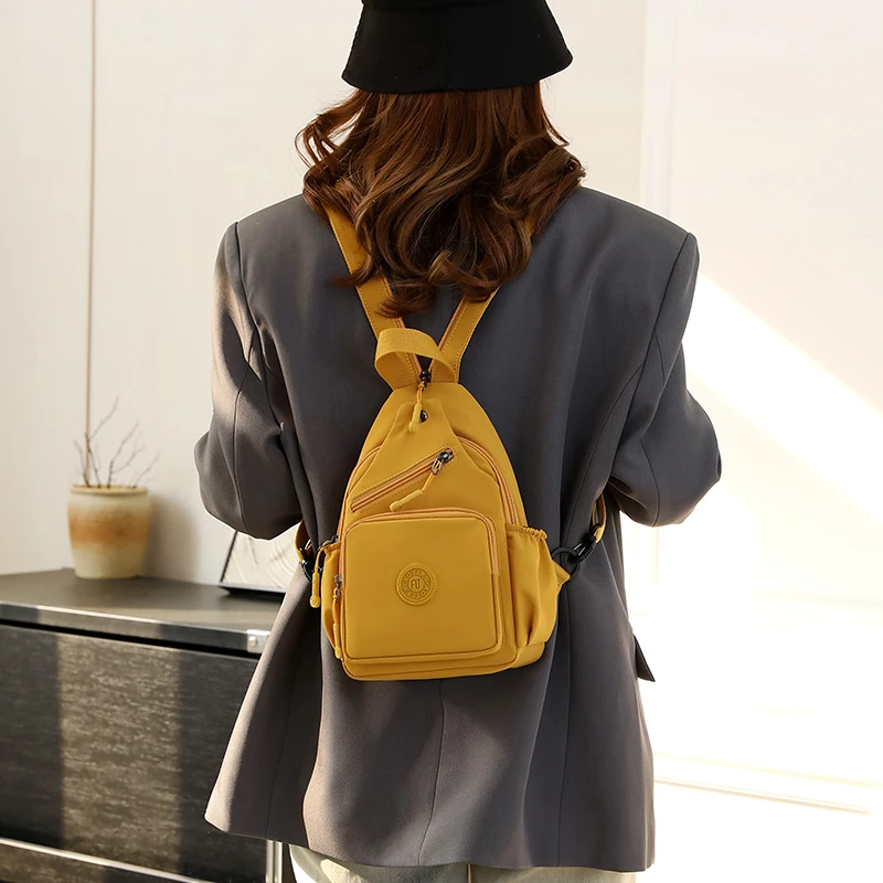 2025 New Oxford Cloth Multi-Functional Women's Backpack Lightweight Waterproof Climbing Travel Chest Bag Small Hiking Bag