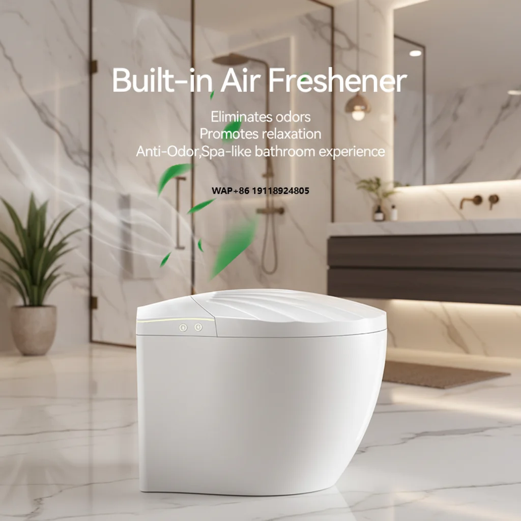 Modern Smart Toilet-Heated Seat Remote Control P-trap Drainage Rear Washing Auto Flush Dual-Flush  Toilets