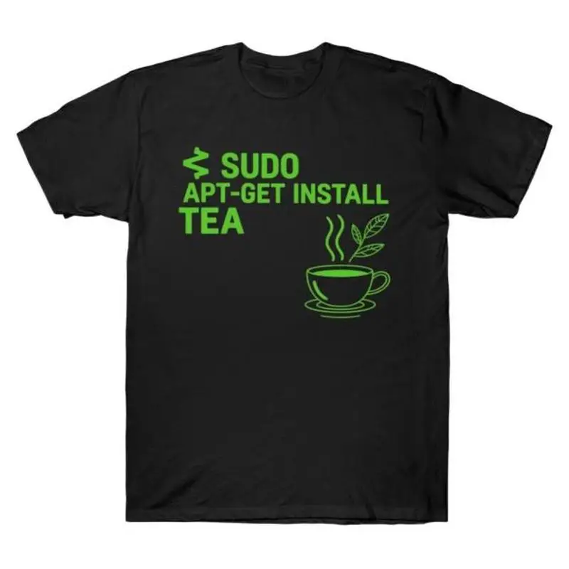 Sudo Apt-Get Install Coffee Linux Graphic T‑Shirt for Programmer Software Engineers Geek IT Developer Fan Gift Tops S-6XL