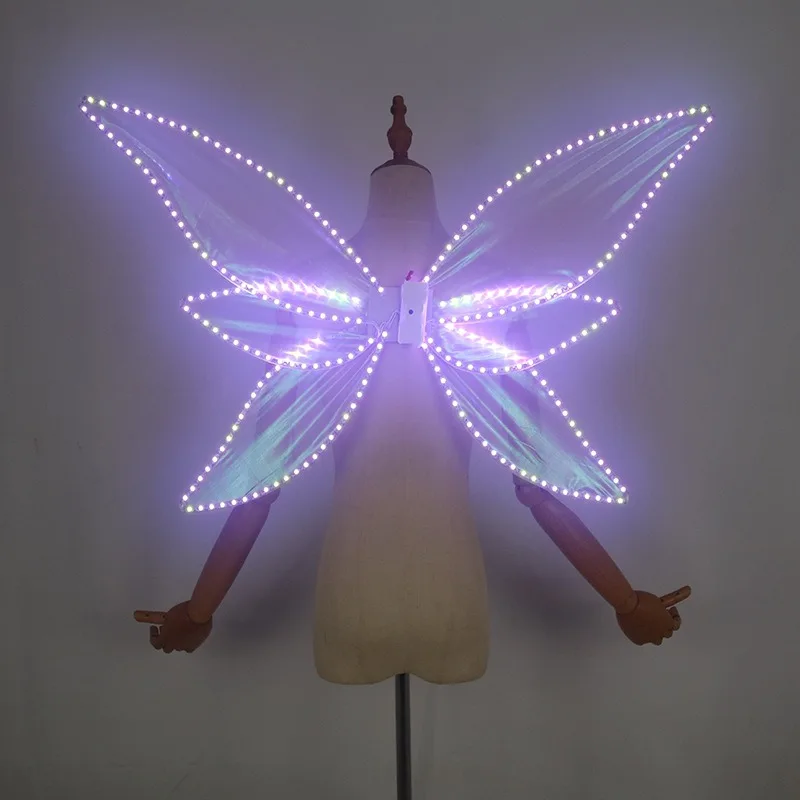 Asas brilhantes desempenho de palco cosplay adulto iluminar traje de fadas festa de halloween rave festival rave brilhante photoshoot novo