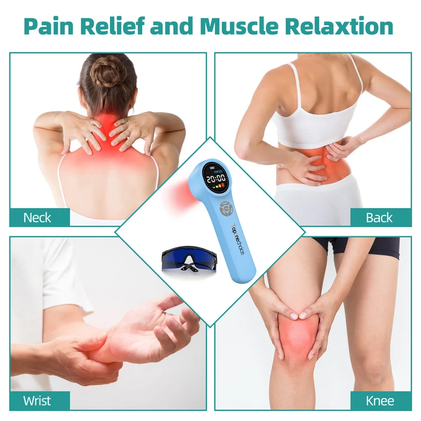Thérapie au laser froid de bas niveau pour la guérison des plaies, dispositif de traitement de la lumière rouge et proche infrarouge, instituts oto, 660nm, 810nm, 980nm, 1760mW