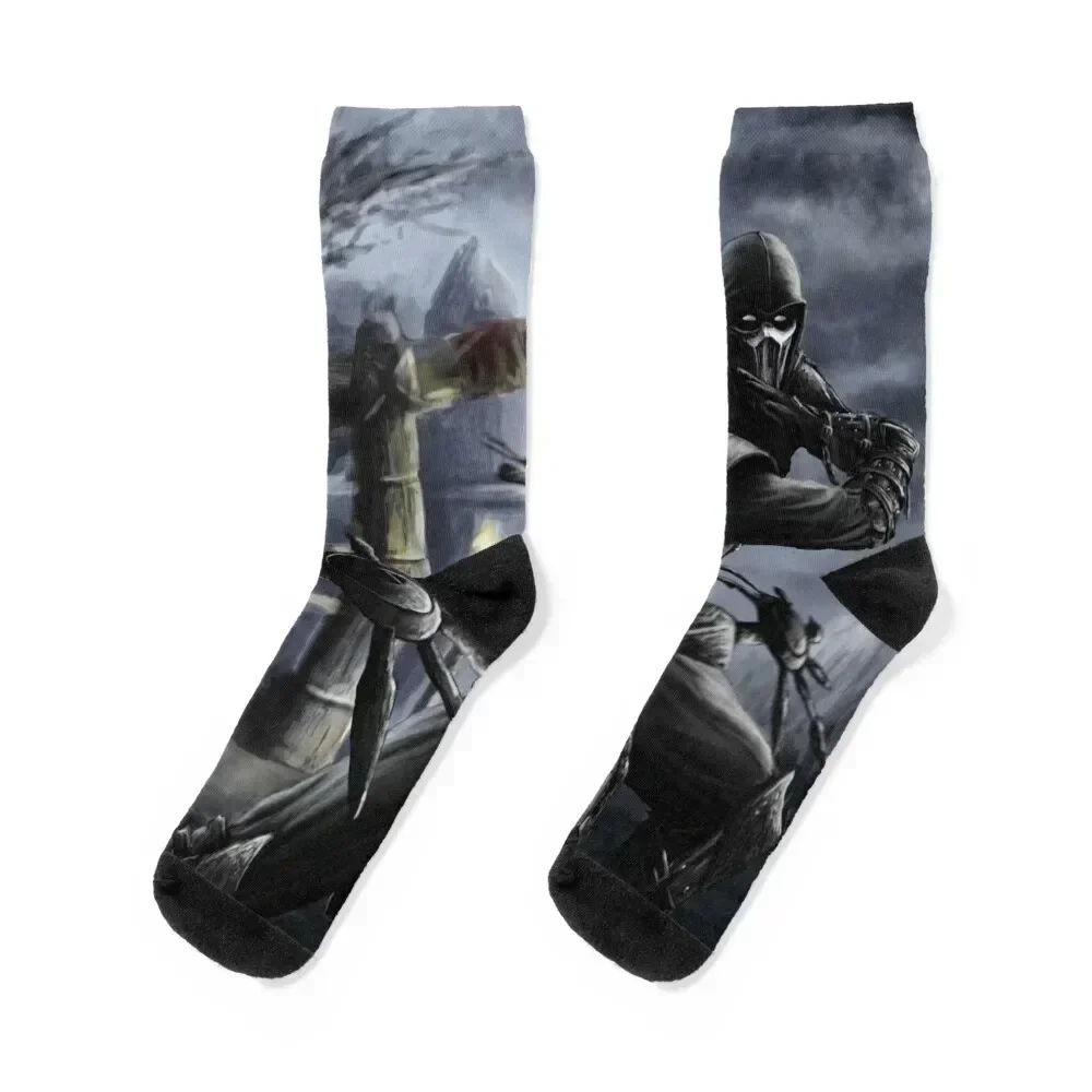 Noob Saibot Mortao Kombat Socks tennis winter gifts kawaii Crossfit Socks For Girls Men's