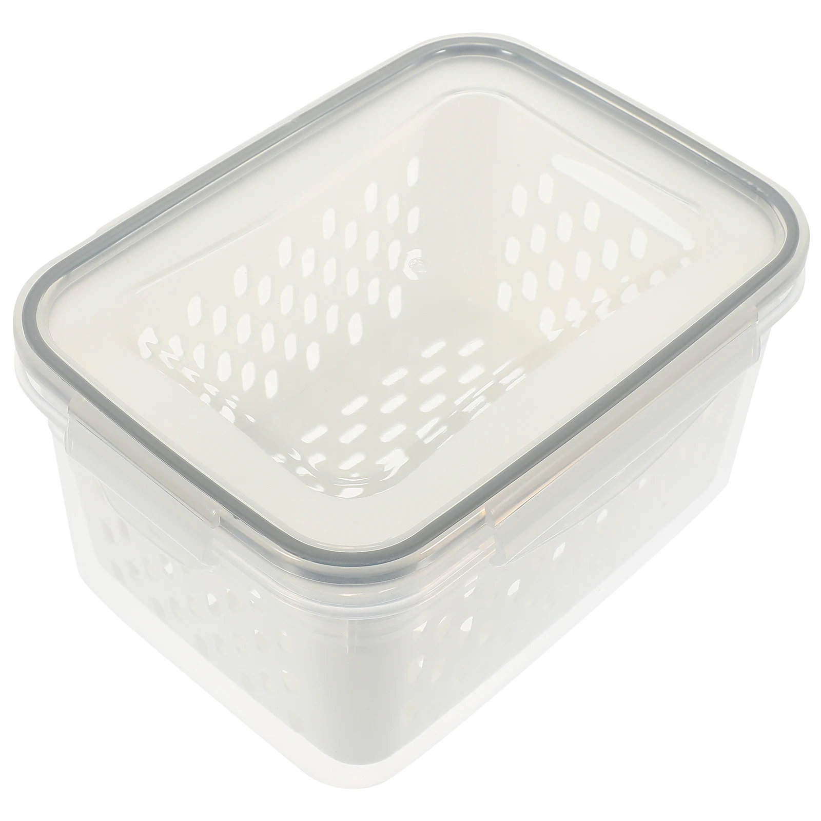 

1 Set Transparent Food Storage Box Set Built-In Drain Basket Refrigerator Organizer Airtight Container Vegetable Storage Bin