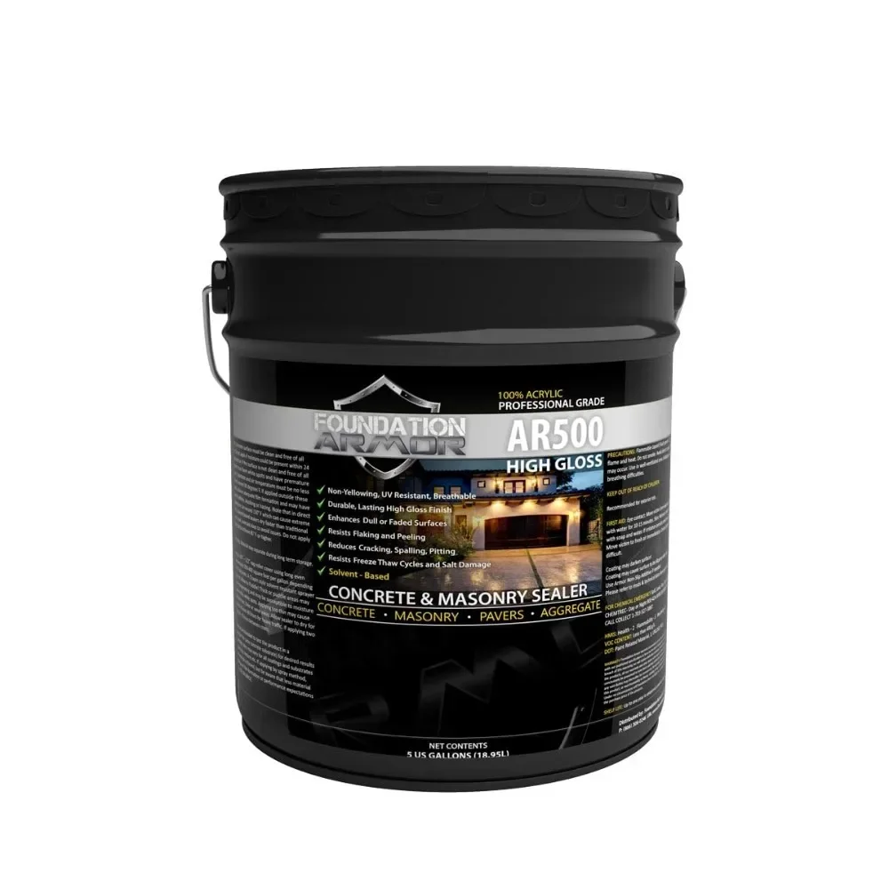 Acrylic Sealer High Gloss Wet Look Concrete Professional Grade Color Enhancing Solvent Based for Exterior Pavers