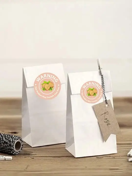1.5 Inch Contains Nuts Labels,Tree Nuts Allergen Labels,Allergy Warning Stickers,Food Advisory Labels for Food Packing,Retail