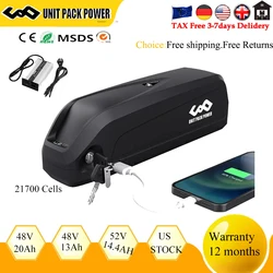 5PINS Hailong EBike Battery  21700 Cells  36V 24AH 48V 20AH 52V 13AH 14.4AH  40A BMS 18650 for 1000W 750W Electric Bicycle