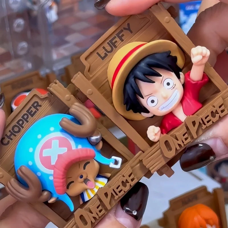 Caja Sorpresa Original con Imán para Refrigerador de One Piece con Chopper/Luffy, Mercancía de Anime, Regalo Festivo Perfecto para Amigos