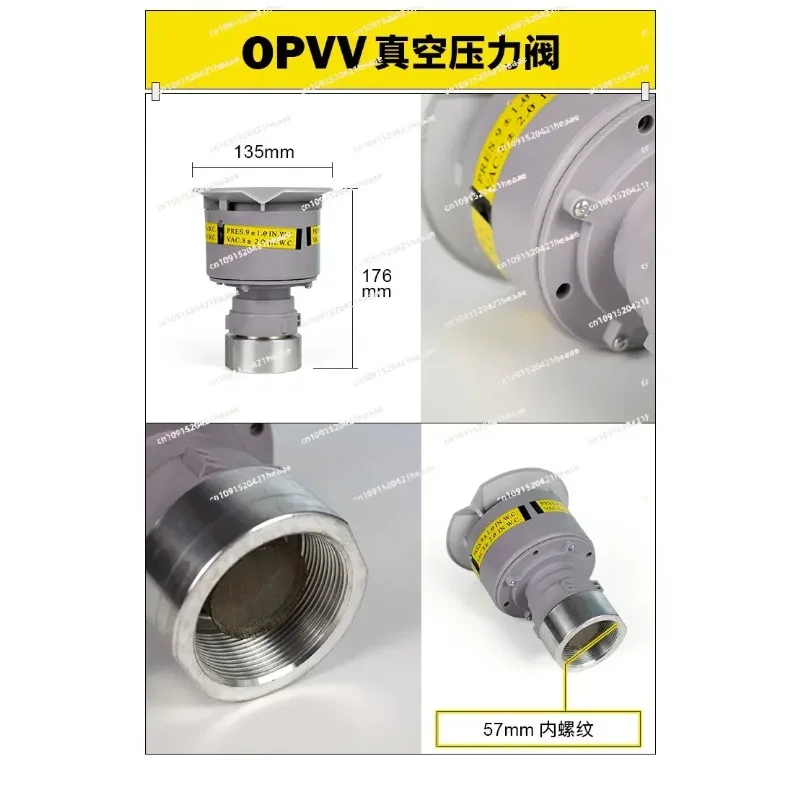 Suitable for vacuum pressure valve DN50 aluminum alloy threaded oil and gas recovery breathing valve gas station
