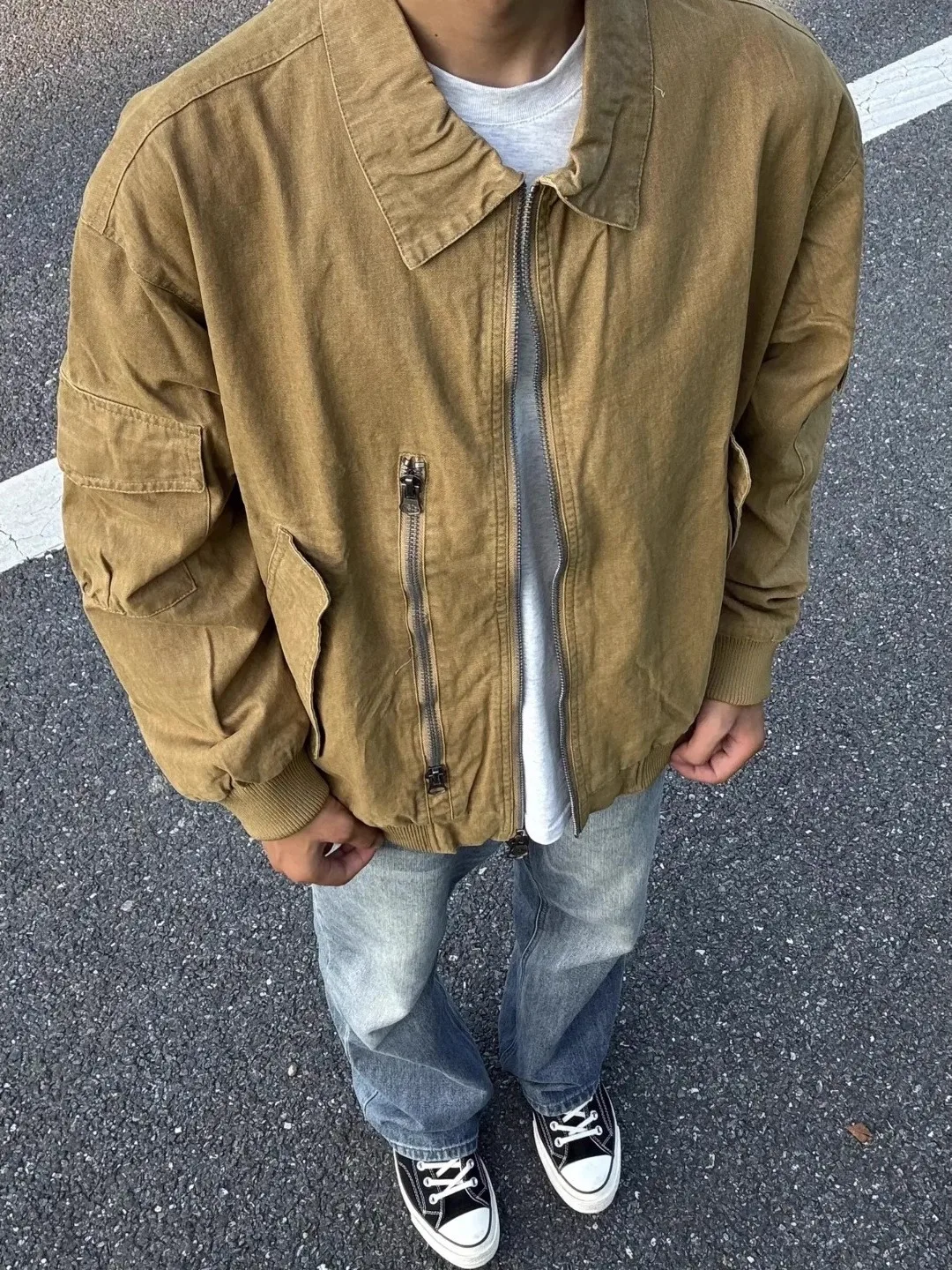 

Мужская осенняя куртка Cleanfit в американском ретро-стиле, винтажная, в стиле Детройт, верхняя одежда, модный топ с застежкой-молнией