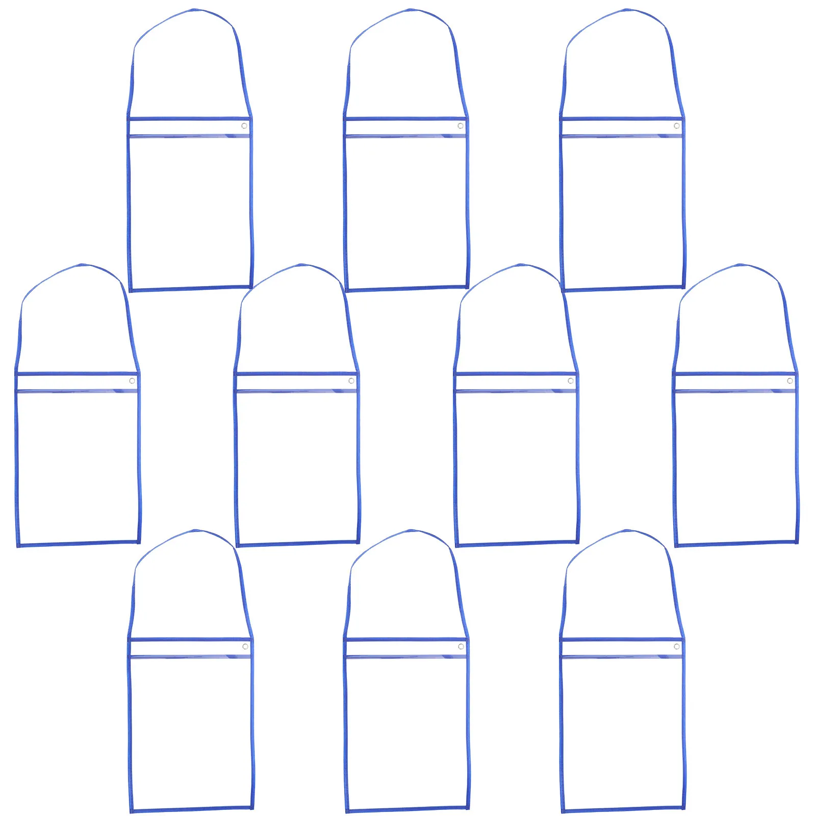 

10pcs File Pocket Dry Erase Transparent Document Holder Work Order Folder Office Storage Bag Clear File Organizer Blue