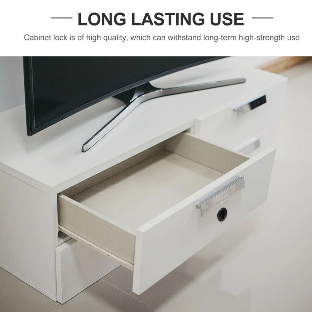 Zinc Alloy Lock With Key Black Plating for surface Anti-rust For Cabinet Bookcase Drawer Stylish Look Comfortable Hold Drawer