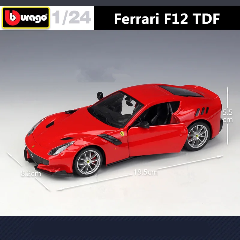 Bburago 1:24 Ferrari F12 TDF Modello di auto sportiva in lega Fonde sotto pressione Veicoli da corsa in metallo Modello di auto Simulazione Collezione Giocattolo per bambini Regalo