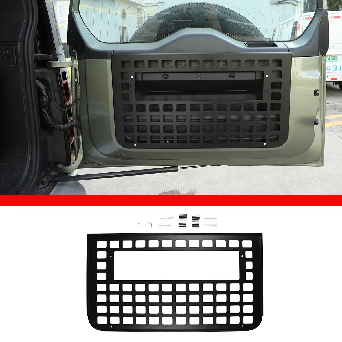 

For 2004-2024 Land Rover Defender aluminum alloy car tailgate storage bag shelf tailgate luggage bracket car exterior accessorie