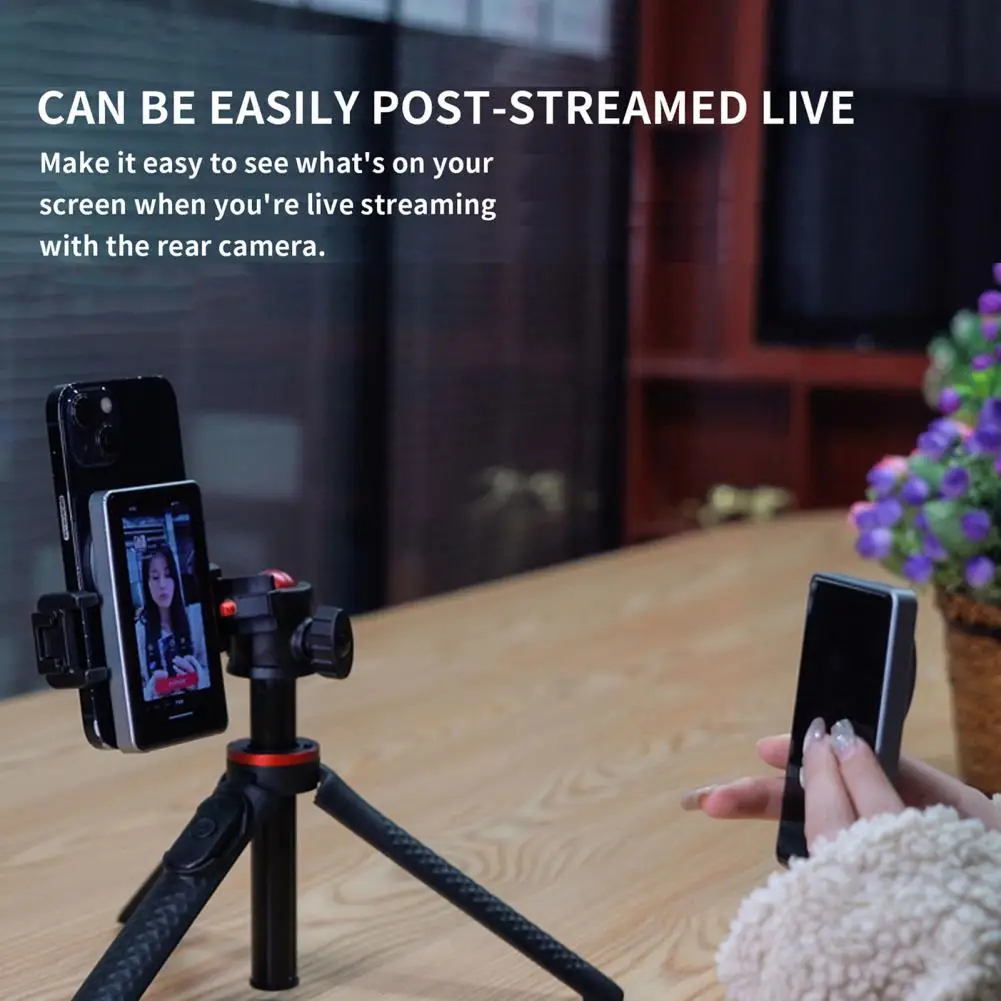 

2025 Vlog Selfie Monitor Screen Recording Angles Wireless Selfie Videos Projector Live Sharing Rear Camera with Remote Control