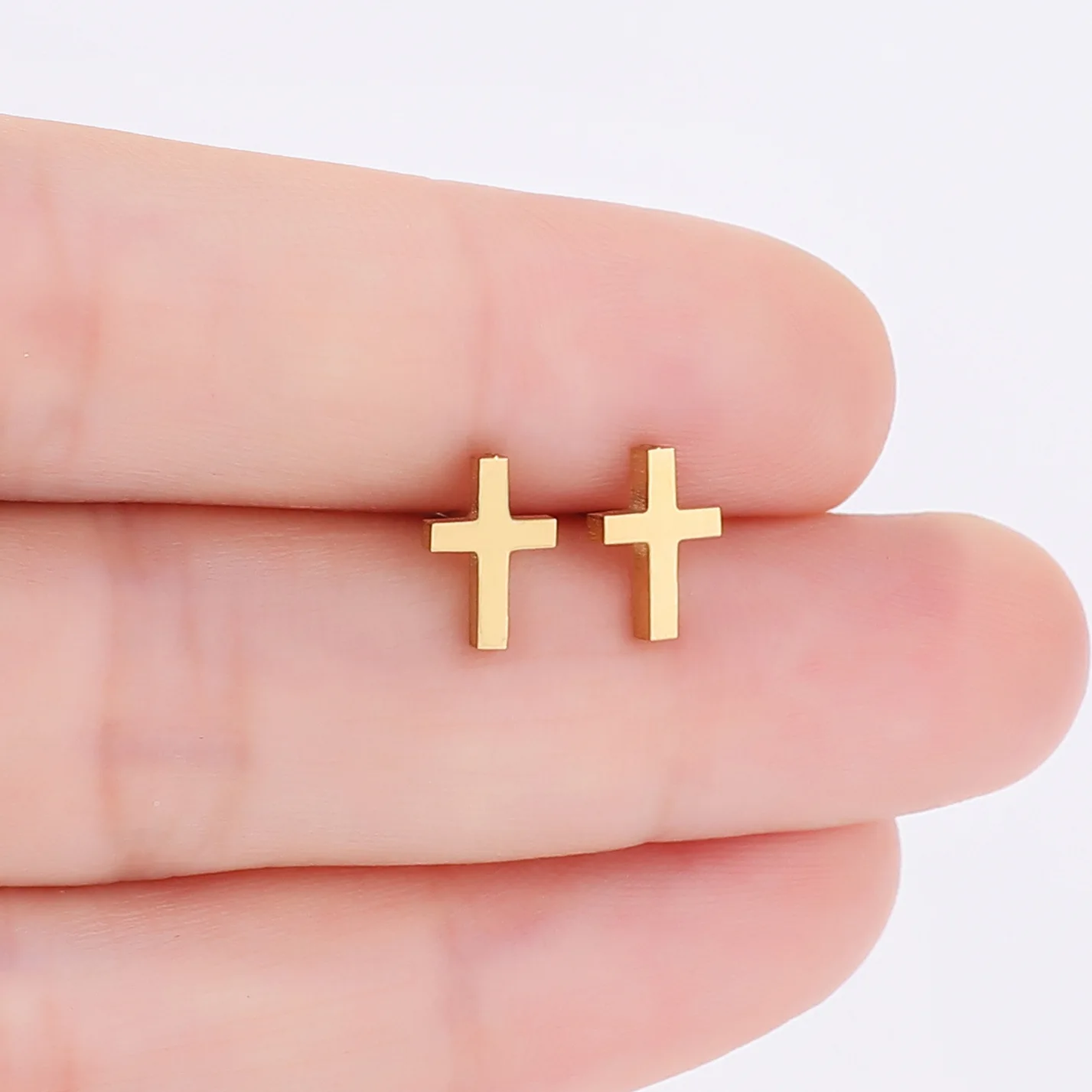 2024 new fashion stainless steel cross earrings product temperament all match birthday anniversary earrings small gift