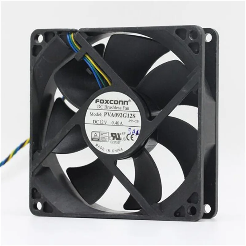 9cm 90*90*25 12V 0.40A PVA092G12S 4 wire temperature CPU chassis fan