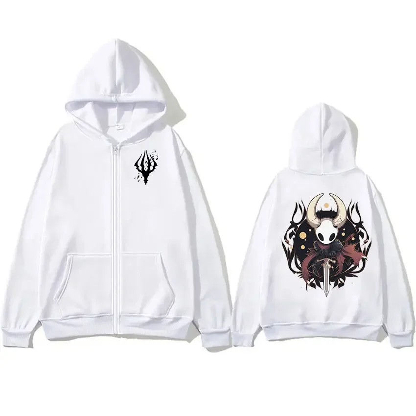 2023 Game Hollow Knight Zipper Hoodie Men Women Casual Clothing Oversized Zip Up Sweatshirt  Retro Fashion Pullover Coats Hooded