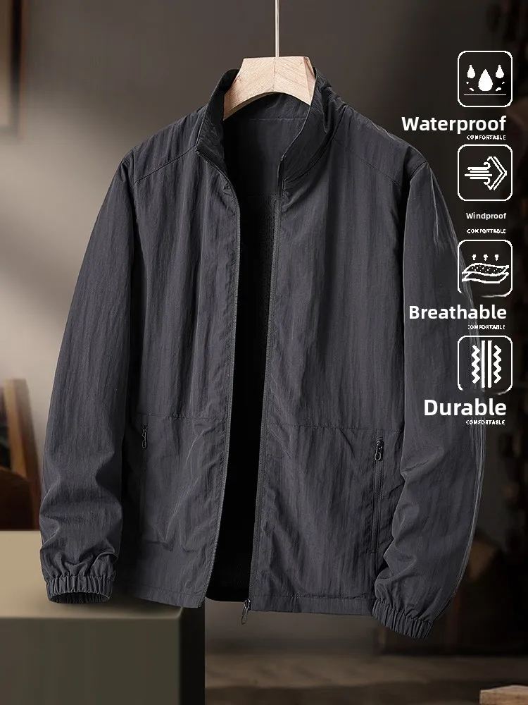 

Pierre Cardin, мужская повседневная свободная посадка, ветрозащитная куртка с воротником-стойкой, рабочая одежда, верхняя одежда, дышащая, водонепроницаемая, осенне-зимняя новинка...