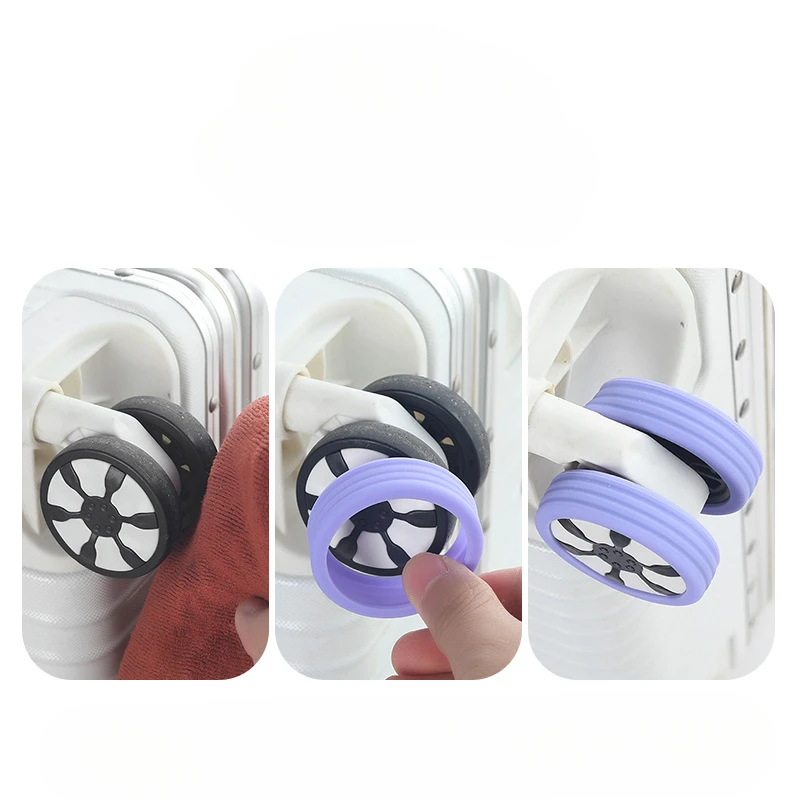 8Pcs Rubber Feet Pads for Luggage Wheels, Protect and Mute Your Suitcase，for Double Caster Universal Wheels Ranging From 5-7.5cm