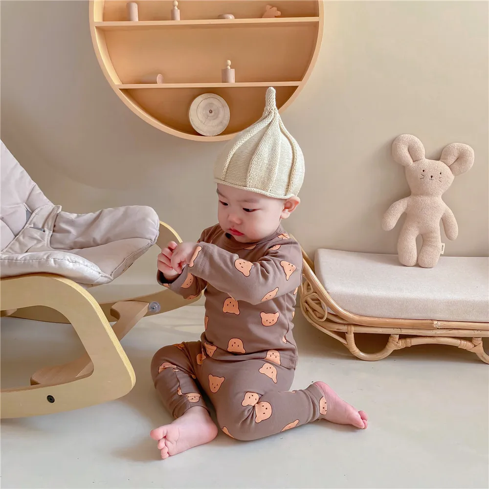 2 Pcs 2024 Autumn and Winter Baby Clothing Loungewear Girl's Clothes Complete Set of Clothing Baby Kits Kids Stich Undershirts