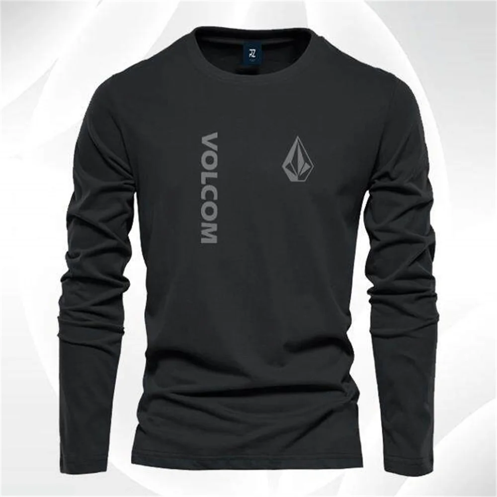 Autumn men's Long sleeved T-shirt graphic t shirts Cotton Comfortable Tops Solid color versatile men's clothing t shirt for man