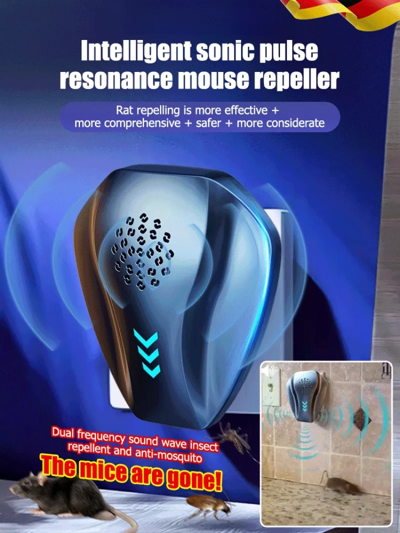 Intelligent Mouse Repeller Ultrasonic Pulse Mosquito and Cockroach Repeller Silent Resonant Version