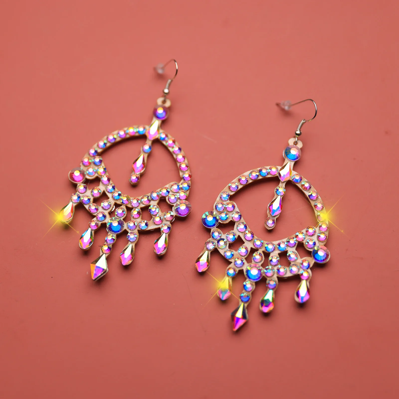 

Multiple Styles Trends Jewelry 2024 Women Earrings With Shinning Rhinestones Belly Dance Jewelry Christmas Earrings Girls