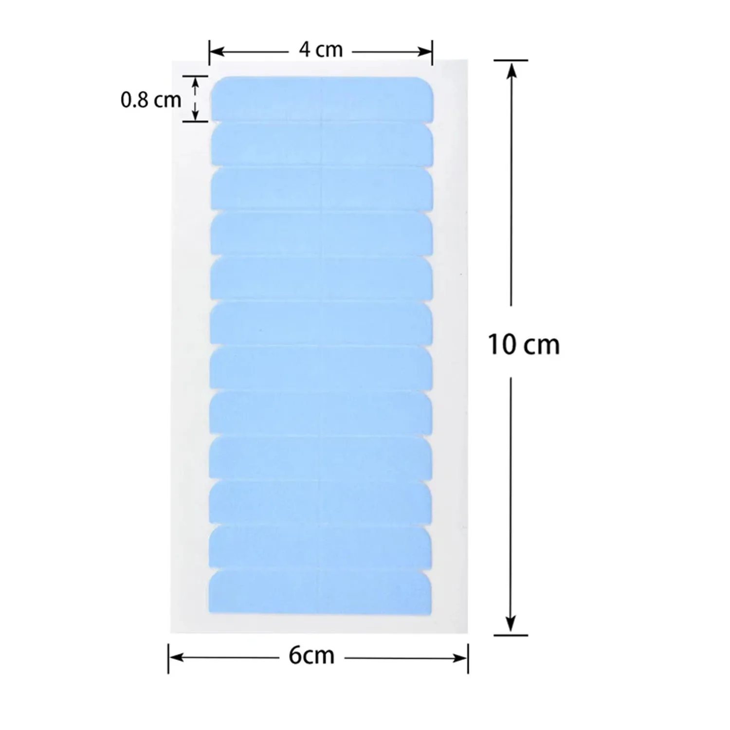 10 pçs fita adesiva de cabelo 4cm * 0.8cm substituição de cabelo fita dupla face para peruca de renda extensão de cabelo