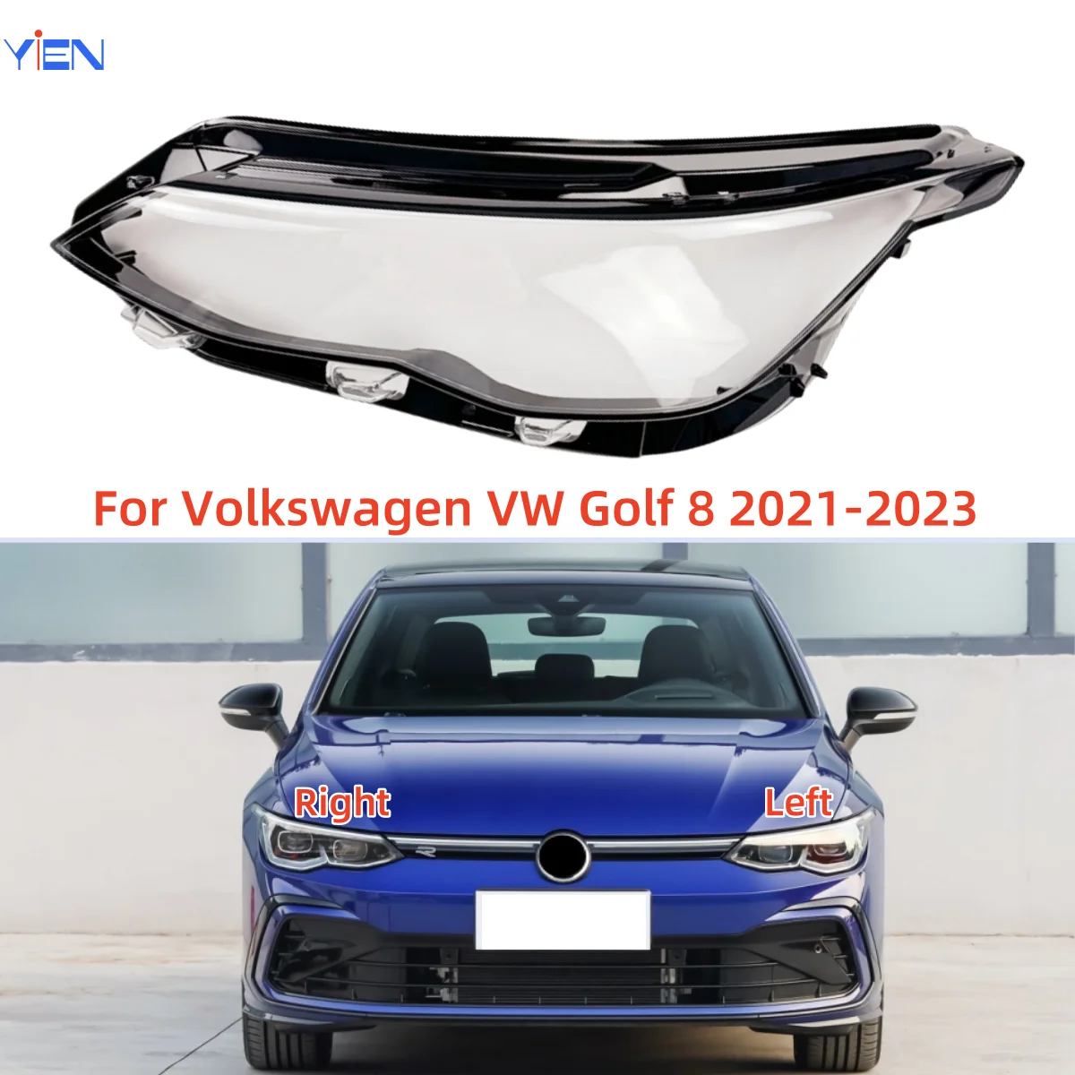 Для Volkswagen VW Golf 8 R-Line GTI 2021 2022 2023, автомобильные принадлежности, линзы передней лампы. Хорошая прозрачность и светопропускание.