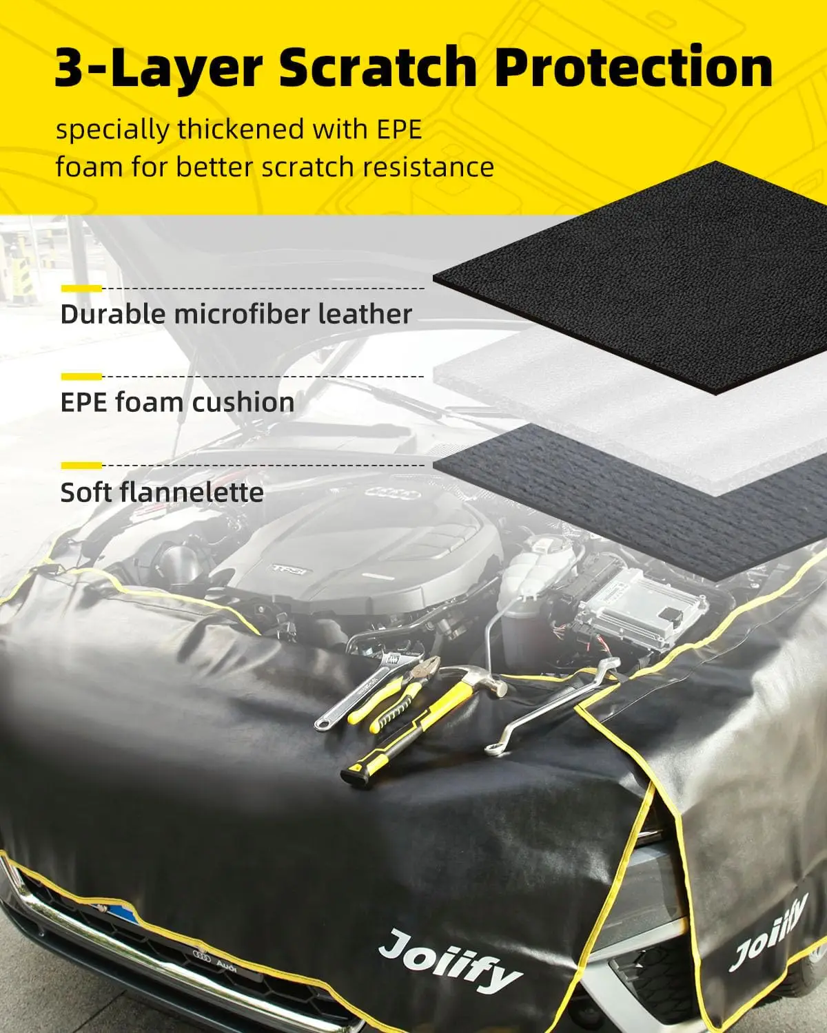 Capas magnéticas para pára-choque de carro de 3 peças com 25 ímãs e ganchos fortes, tamanho grande para SUV/caminhões