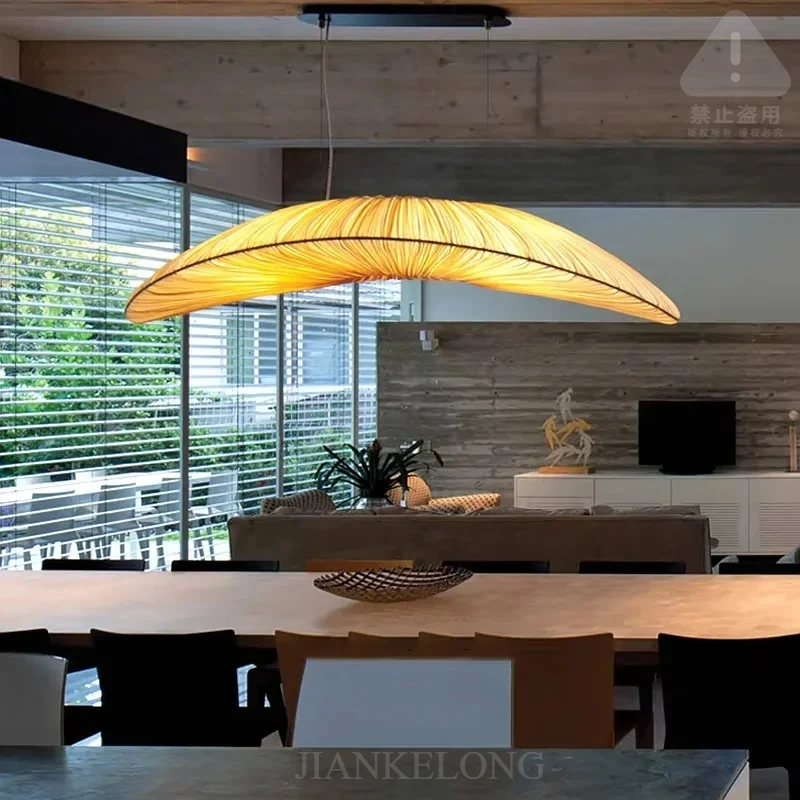 JIANKELONG Fabric sailboat ceiling pendant light living room dining room large pendant light LED fabric pendant light indoor LED
