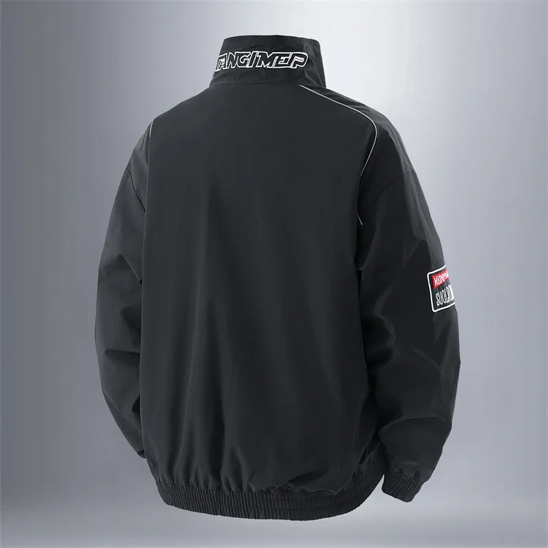 Men's 3D Embroidered Jacket Spring Autumn 2025 Flexible Crisp Wear-Resistant Comfortable Loose Fit for Casual Wear