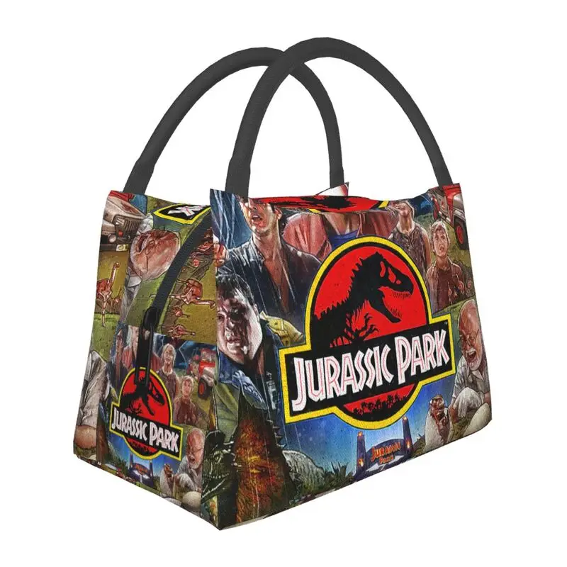 Classic Movie Poster Jurassic Park Insulated Lunch Bag for Work Office Dinosaur World Resuable Cooler Thermal Bento Box Women