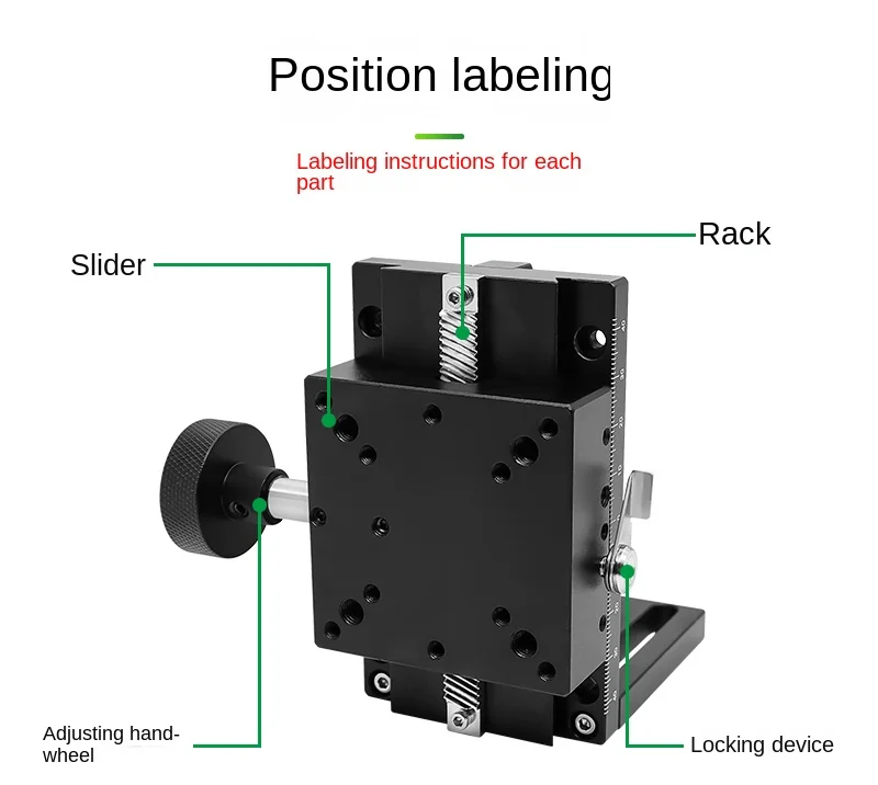 Z-Axis Dovetail Groove Manual Displacement Table Long Stroke Gear Rack Drive Sliding Table Ejs01/E-EIM6/10