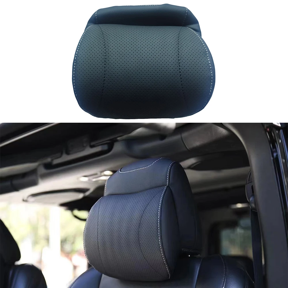 Car Pillow Headrest Memory Foam+Pu Pillow It fits the neck and is soft and breathable For Jeep Wrangler JK JL 2018+ SXMA JL1252