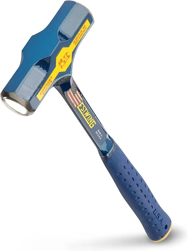 

BIG BLUE Engineer's Hammer - 48 oz Sledge with Forged Steel Construction & Shock Reduction Grip - E6-48E